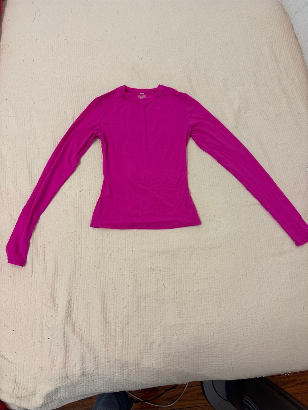 SKIMS Long Sleeve Crewneck Top - Magenta Pink